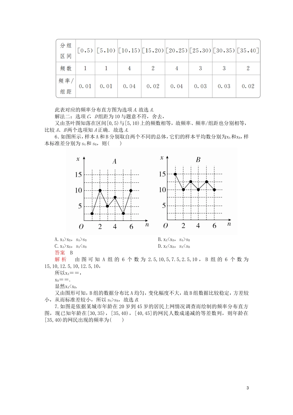 高考数学一轮复习 第9章 统计与统计案例 第2讲 课后作业 理（含解析）-人教版高三全册数学试题_第3页