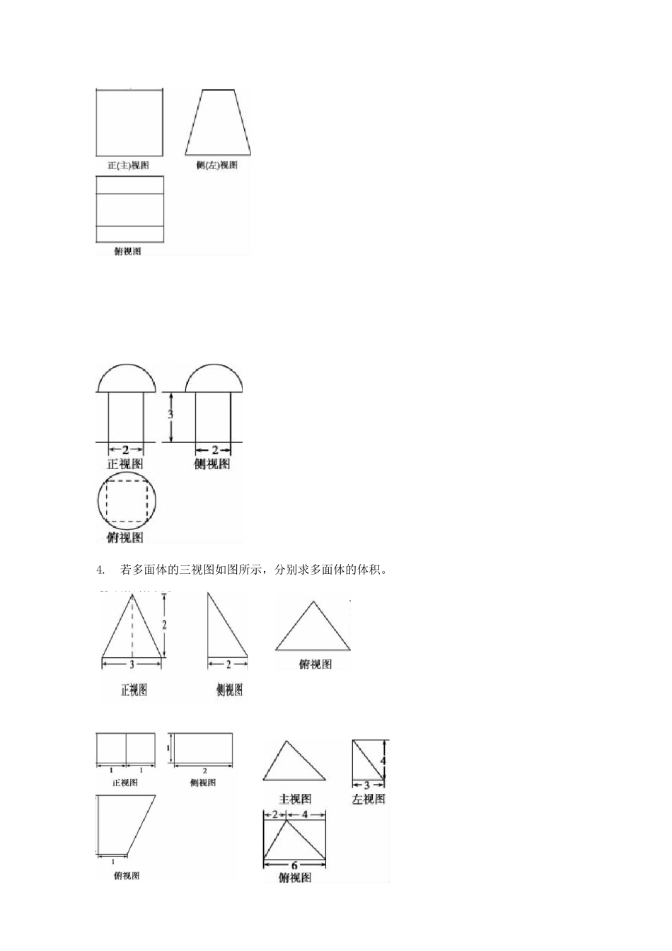 湖南省益阳市高三数学 立体几何（三视图）复习题（无答案）-人教版高三全册数学试题_第2页