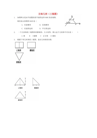 湖南省益阳市高三数学 立体几何（三视图）复习题（无答案）-人教版高三全册数学试题