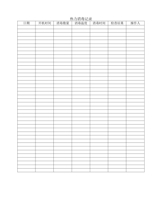 热力消毒记录