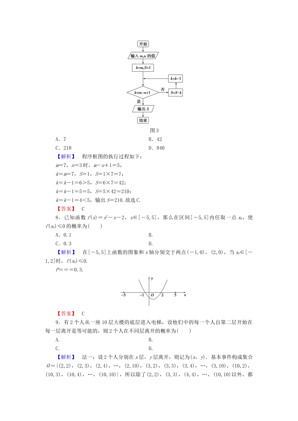 高中数学 模块综合测评 新人教A版必修3-新人教A版高一必修3数学试题_第3页