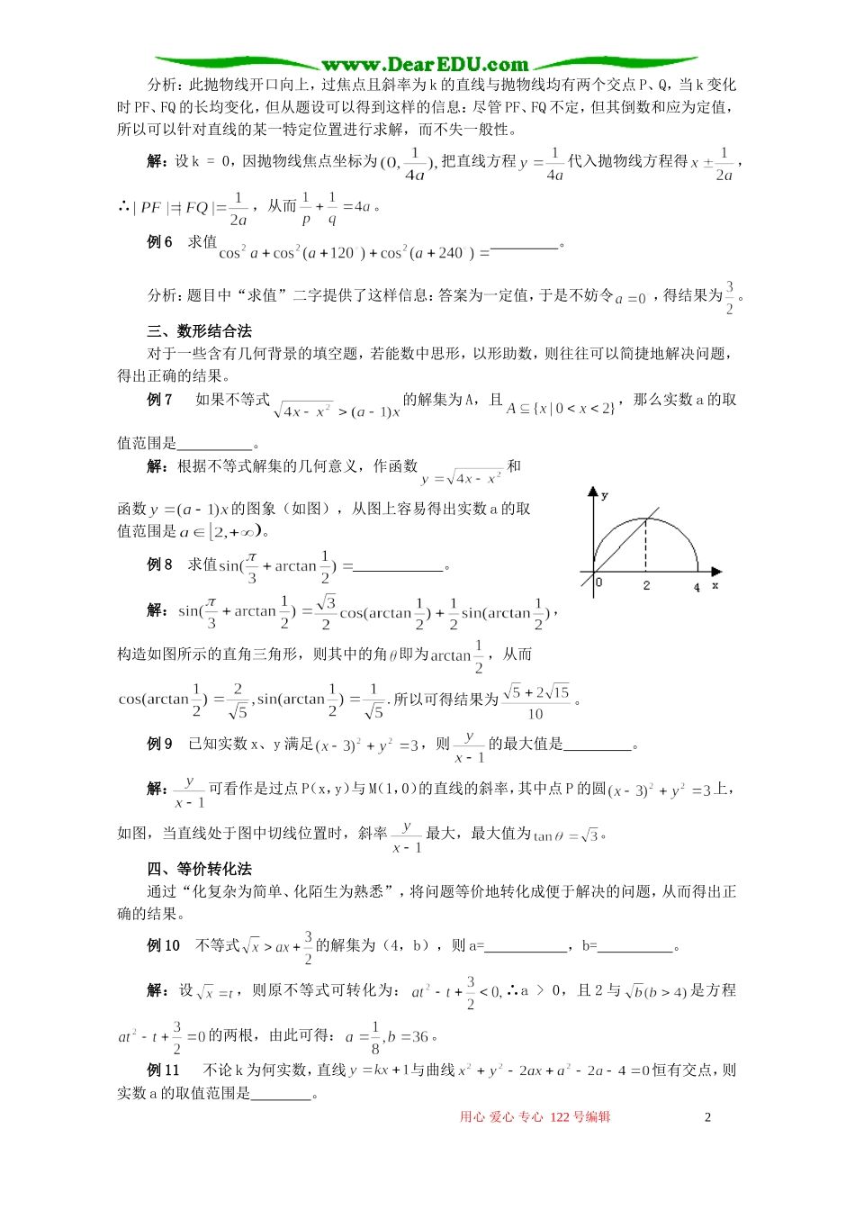 高考数学填空题的常用方法_第2页