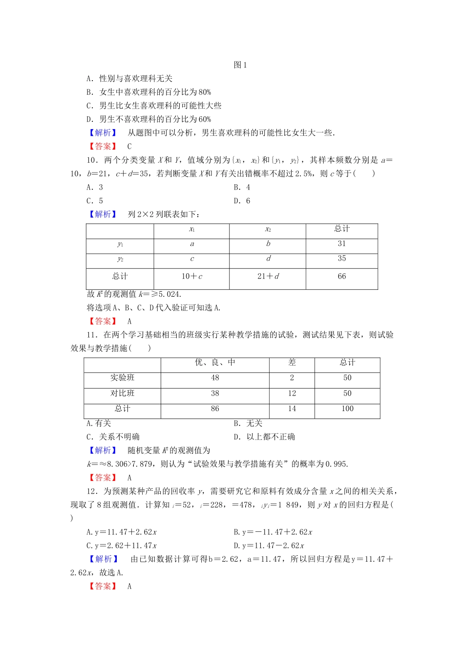 高中数学 章末综合测评1 新人教A版选修1-2-新人教A版高一选修1-2数学试题_第3页