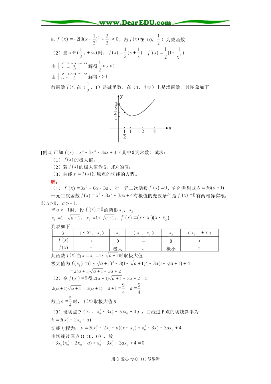 人教版高三数学文科导数的应用一 单调性与极值知识精讲_第2页