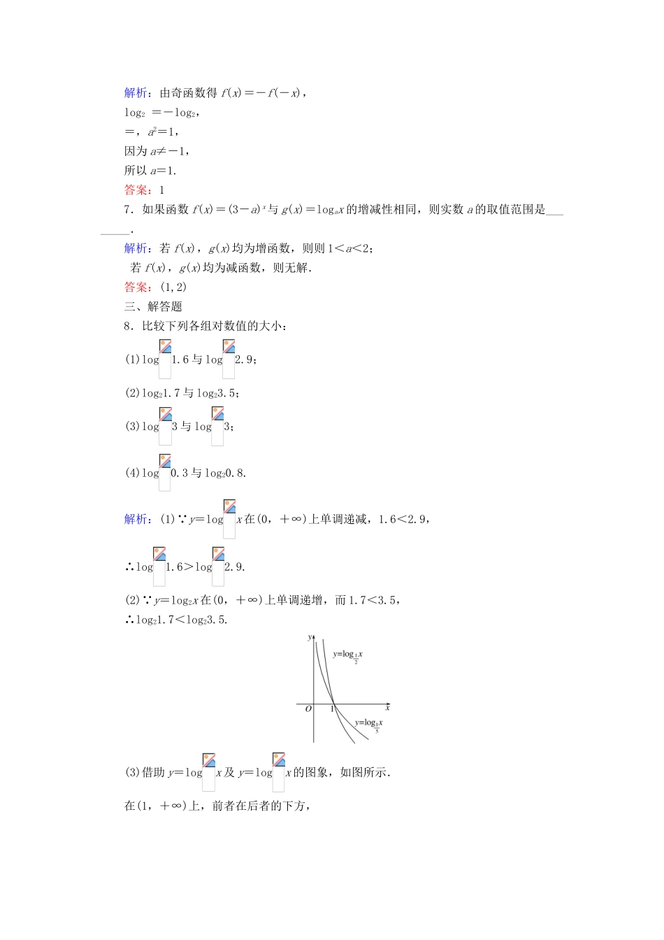 高中数学 第四章 指数函数与对数函数 4.4.2 对数函数的图象和性质 4.4.3 不同函数增长的差异课时作业（含解析）新人教A版必修第一册-新人教A版高一第一册数学试题_第2页