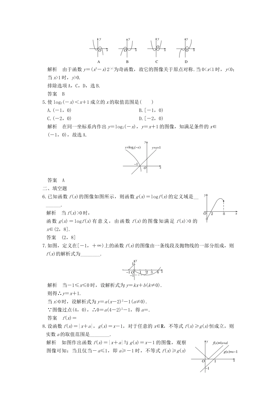 高考数学大一轮复习 第二章 函数概念与基本初等函数I 第7讲 函数的图像试题 理 北师大版-北师大版高三全册数学试题_第2页