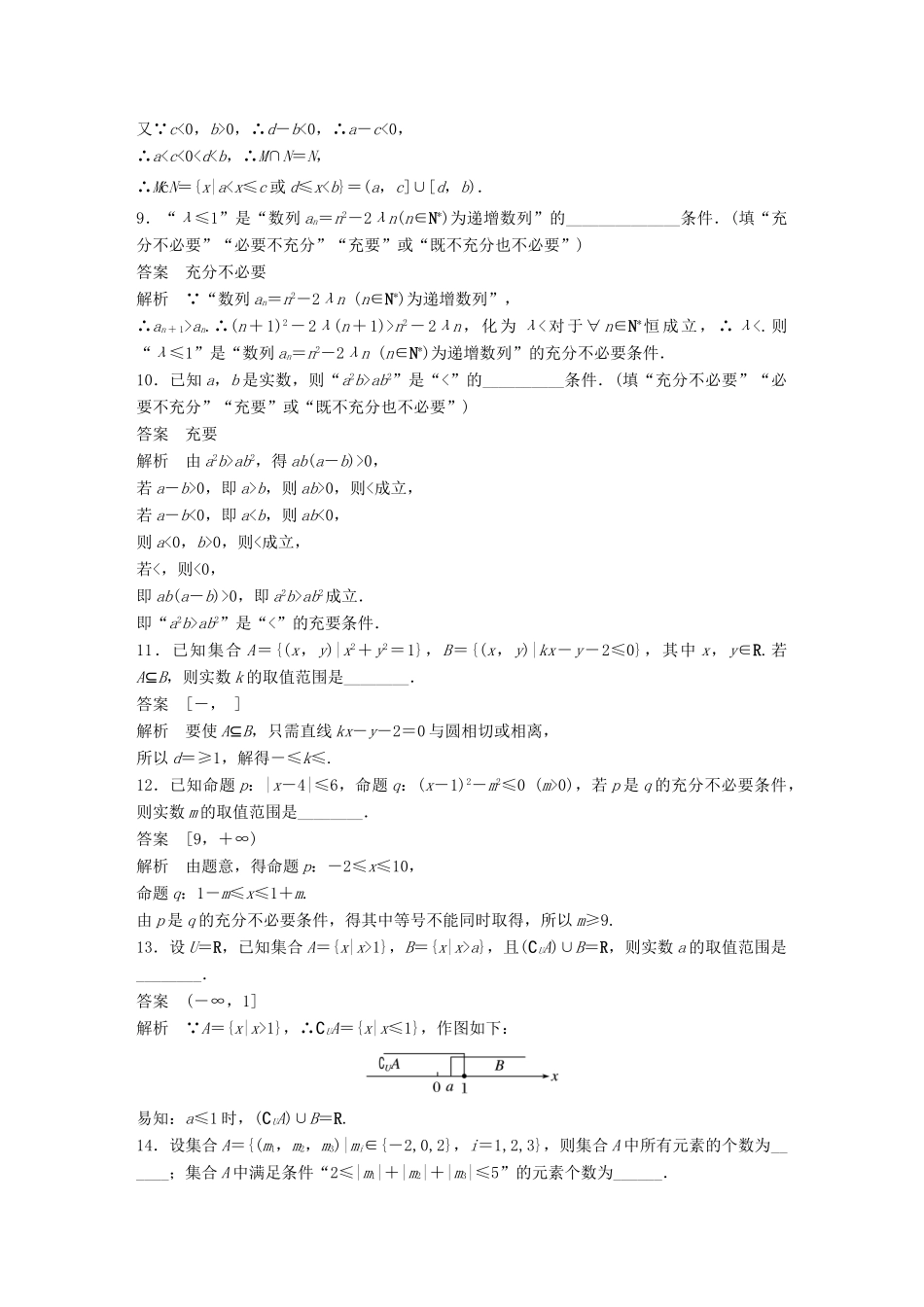 新（江苏专用）高考数学三轮增分练 高考小题分项练1 集合与常用逻辑用语 文-人教版高三全册数学试题_第2页