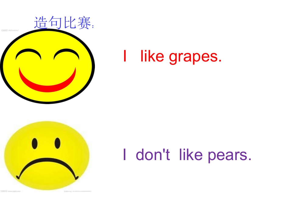 2013年Unit5DoyoulikepearsPartBLet’stalk课件_第3页