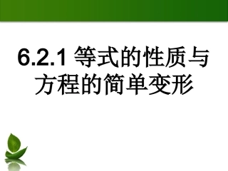 621华师大等式的性质与方程的简单变形(一、二)(1)