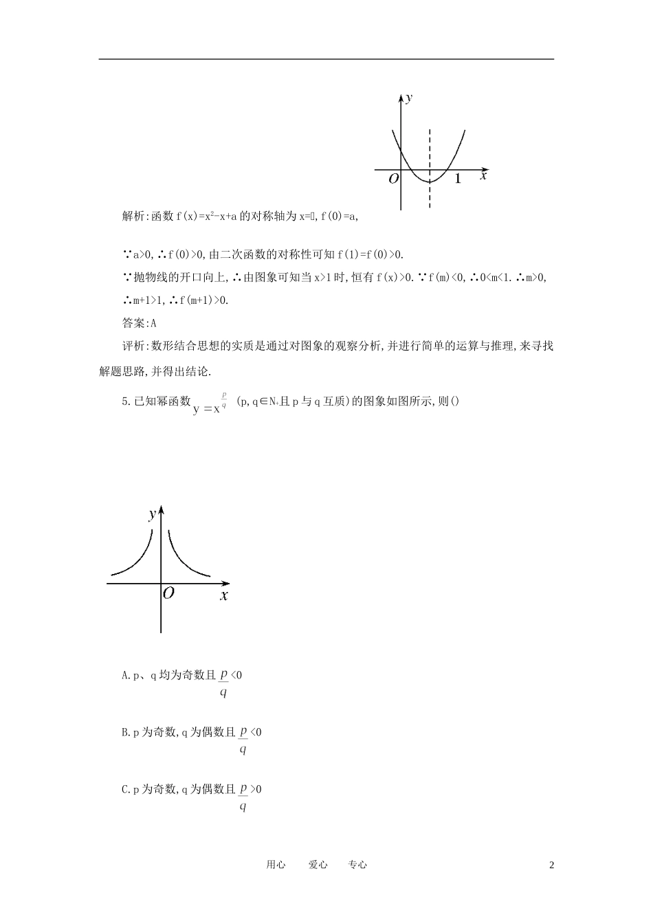 高考数学一轮复习 第八讲 一次函数 二次函数 幂函数_第2页