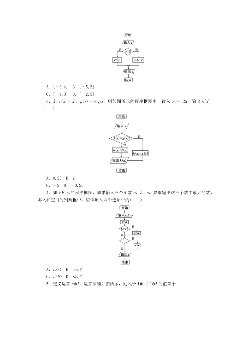 高中数学 课下能力提升（三）条件结构 新人教A版必修3-新人教A版高一必修3数学试题_第3页