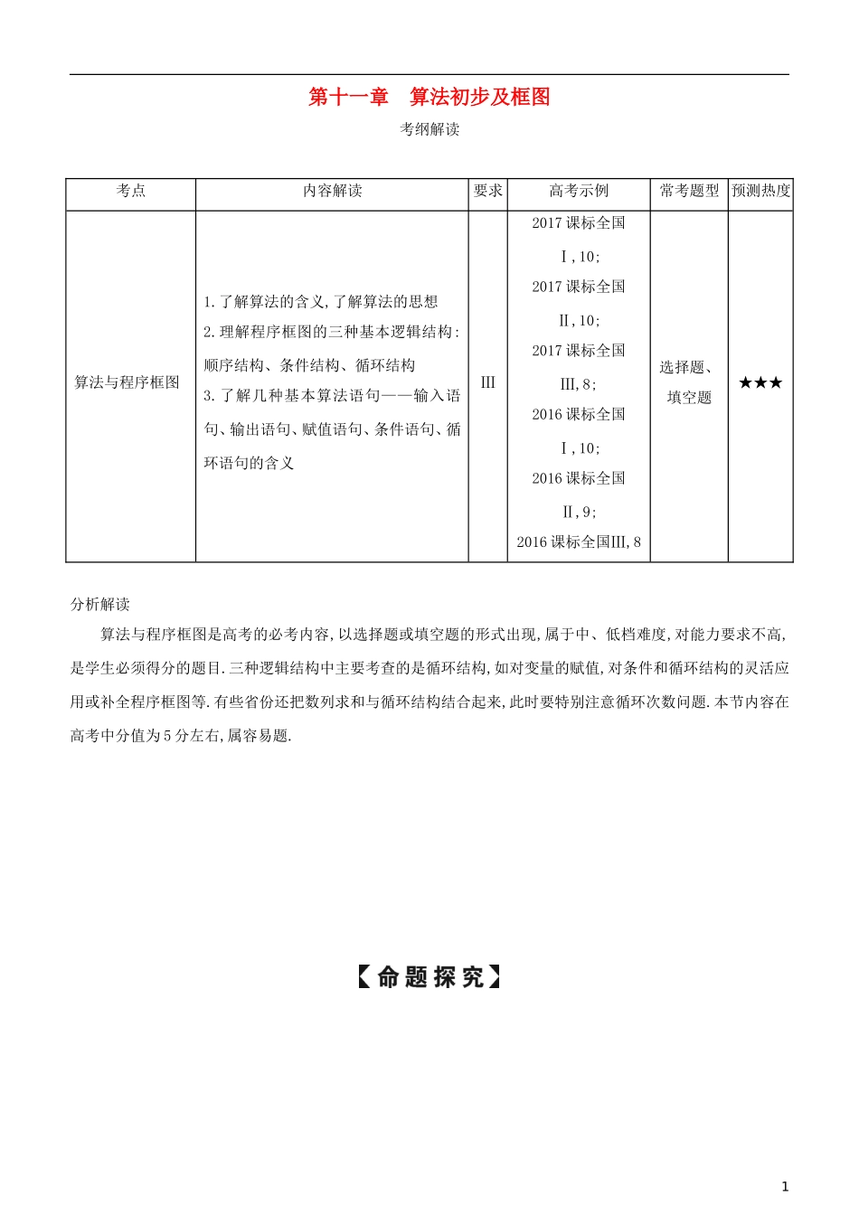 高考数学一轮复习 第十一章 算法初步及框图练习 文-人教版高三全册数学试题_第1页
