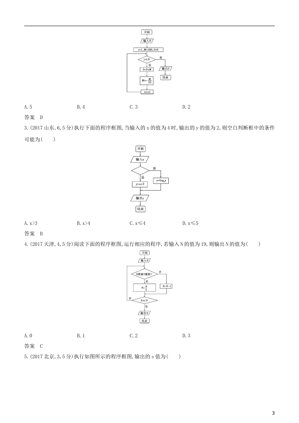 高考数学一轮复习 第十一章 算法初步及框图练习 文-人教版高三全册数学试题_第3页