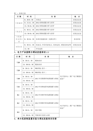 附一：培训计划