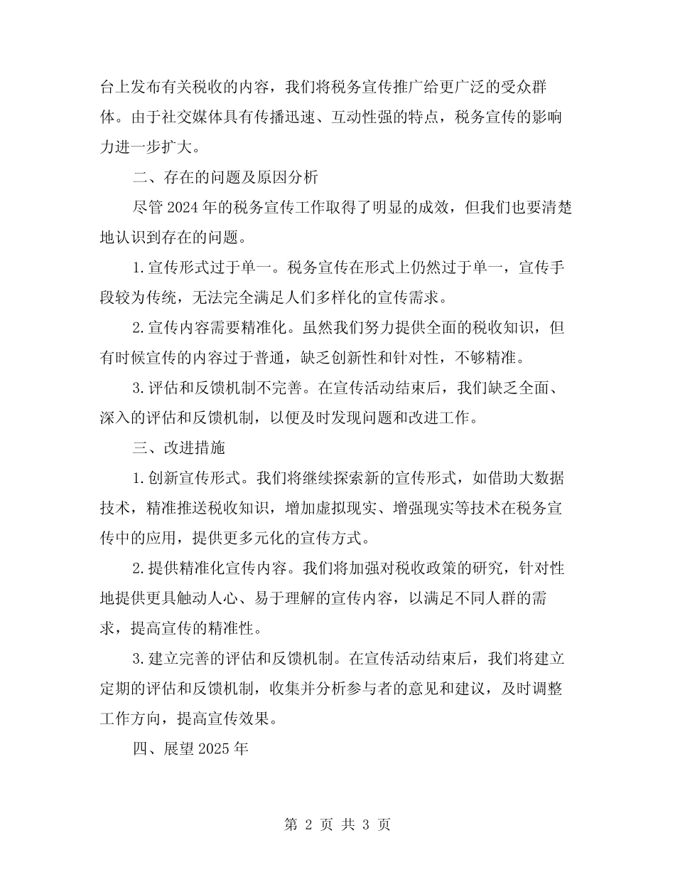 2024年税务宣传年终工作总结 _第2页