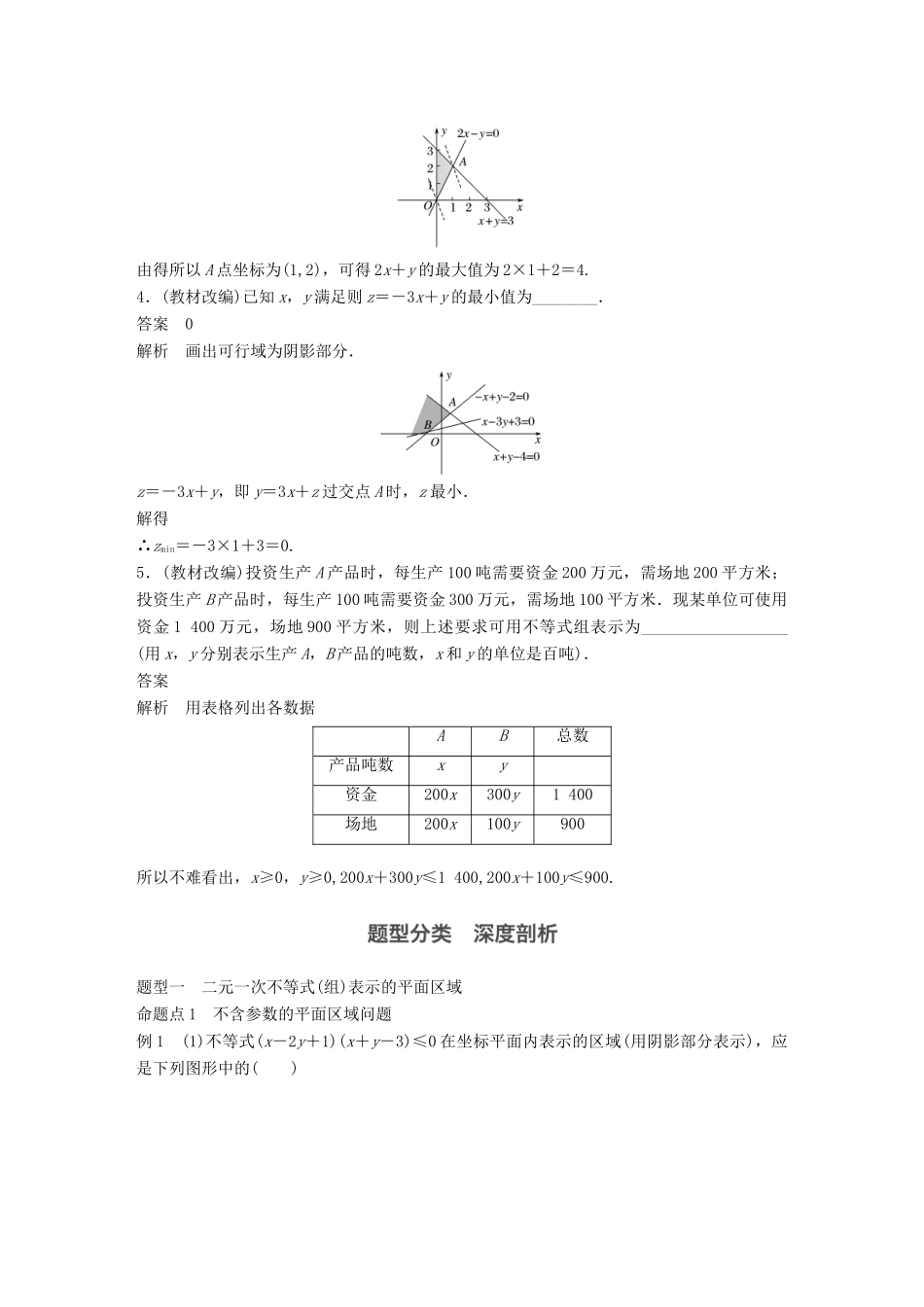 高考数学大一轮复习 第七章 不等式 7.3 二元一次不等式(组)与简单的线性规划问题教师用书 理 新人教版-新人教版高三全册数学试题_第3页