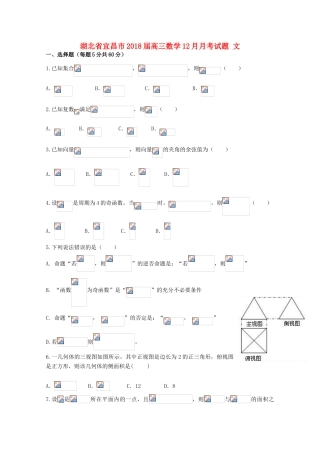 湖北省宜昌市高三数学12月月考试题 文-人教版高三全册数学试题