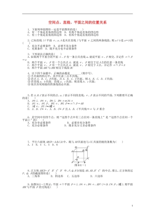 高考数学一轮复习 空间点、直线、平面之间的位置关系基础知识检测 文-人教版高三全册数学试题