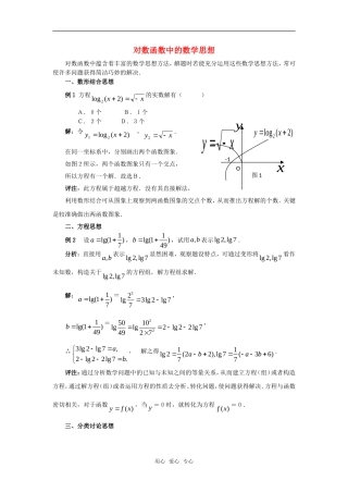 高考数学复习点拨 对数函数中的数学思想