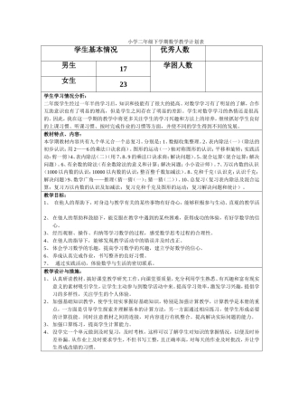 教学工作计划表