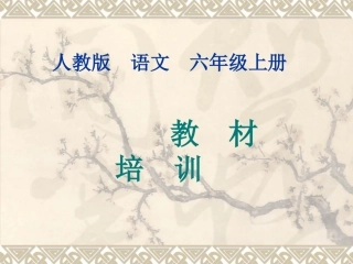 2013年六年级上册教材培训