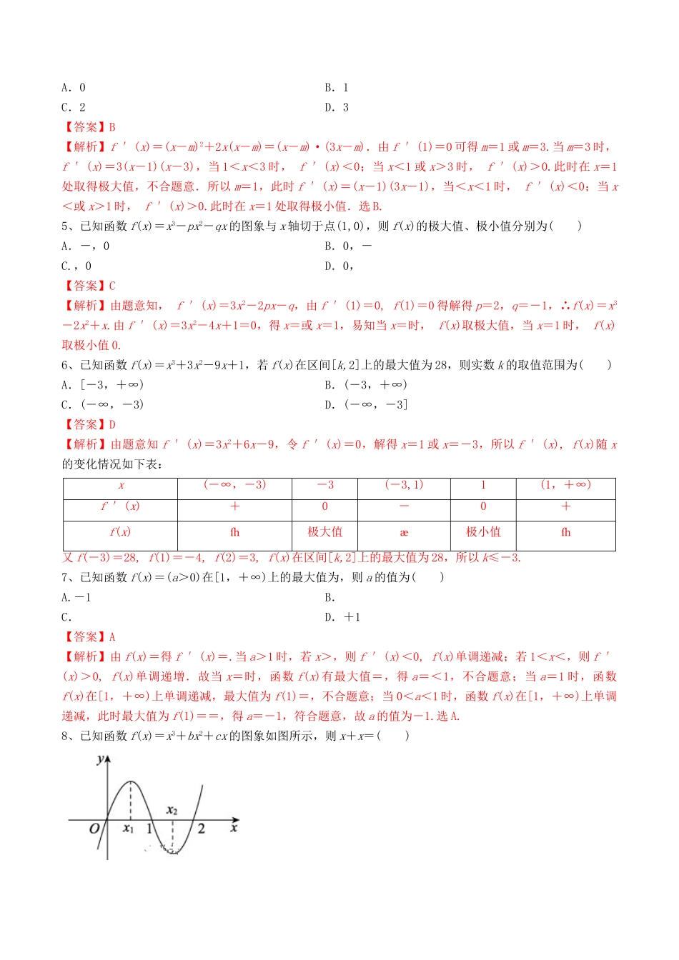 高考数学一轮复习 考点14 导数的应用必刷题 理（含解析）-人教版高三全册数学试题_第2页