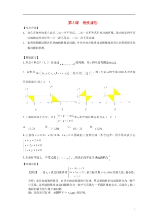 高考数学 考前最后一轮基础知识巩固之第六章 第3课 线性规划