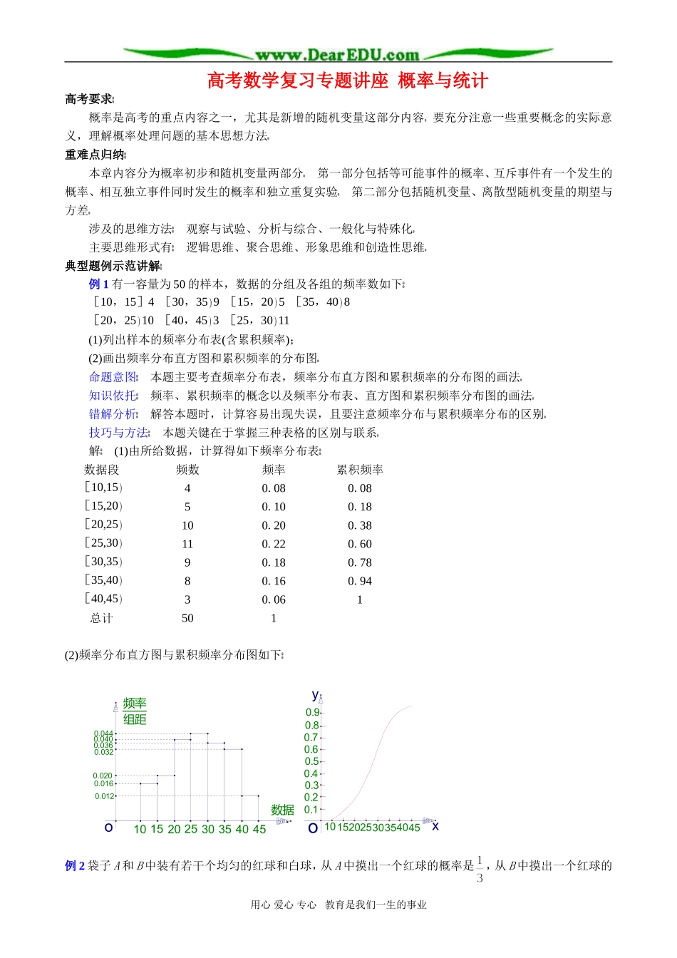 高考数学复习专题讲座 概率与统计_第1页