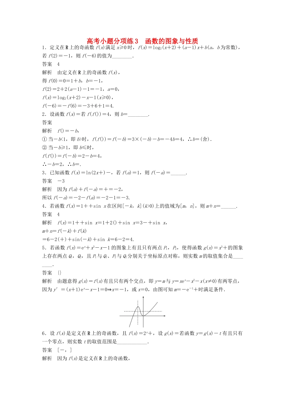新（江苏专用）高考数学三轮增分练 高考小题分项练3 函数的图象与性质 文-人教版高三全册数学试题_第1页