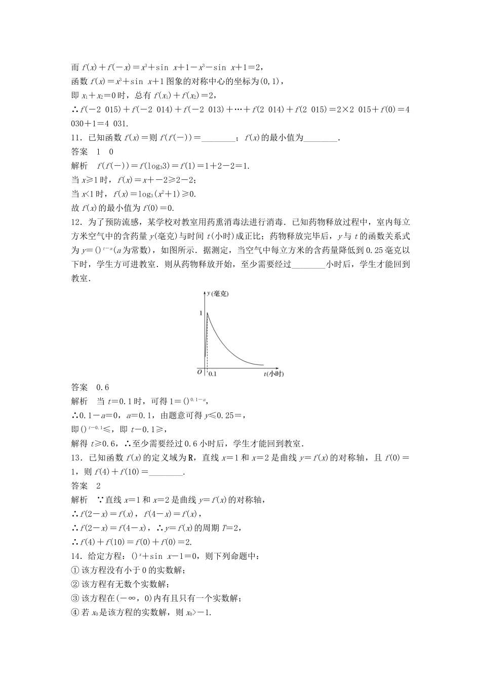 新（江苏专用）高考数学三轮增分练 高考小题分项练3 函数的图象与性质 文-人教版高三全册数学试题_第3页