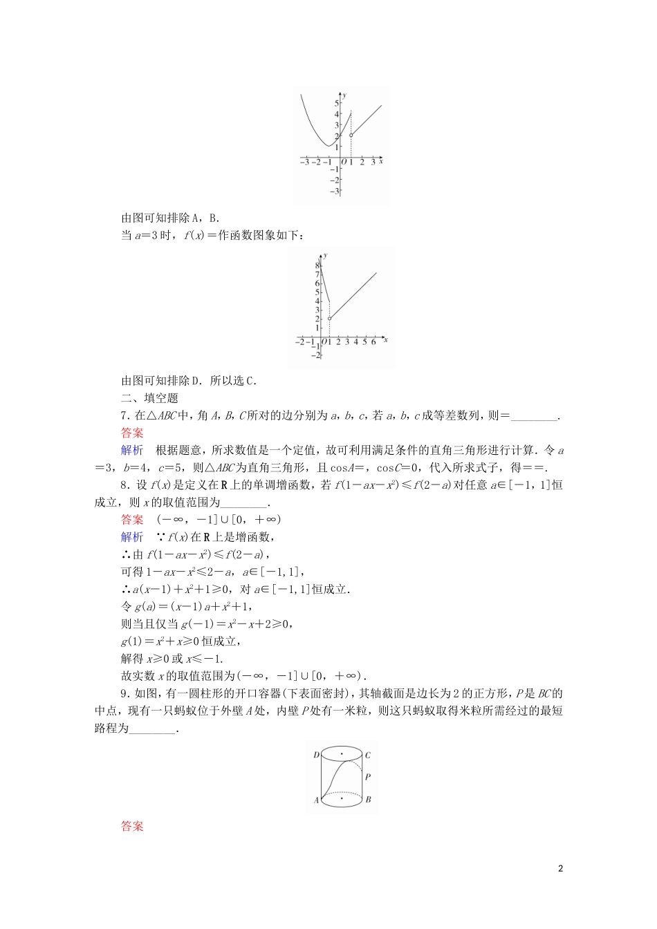高考数学一轮复习 第三部分 数学思想专练 转化与化归思想专练（含解析）苏教版-苏教版高三全册数学试题_第2页