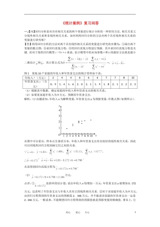 高考数学复习点拨 统计案例复习问答