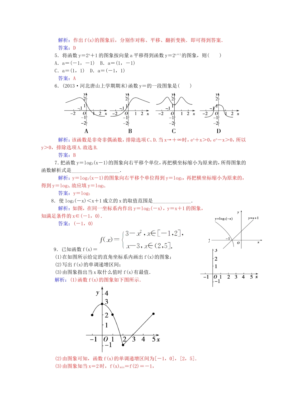 高考数学一轮复习 第二章 第八节 函数的图象及其变换课时作业 文（含解析）-人教版高三全册数学试题_第2页