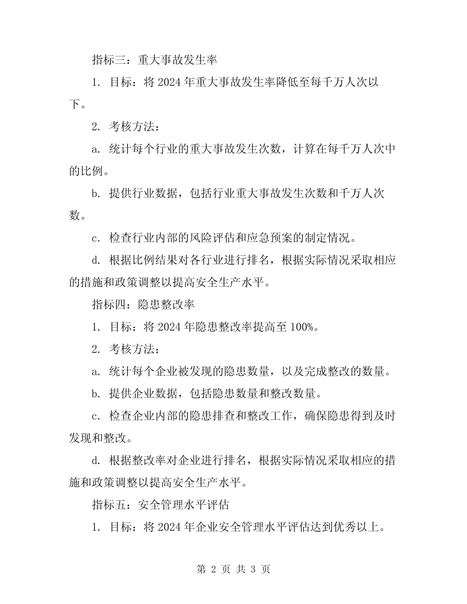 2024年实现年度安全生产目标指标考核办法 _第2页