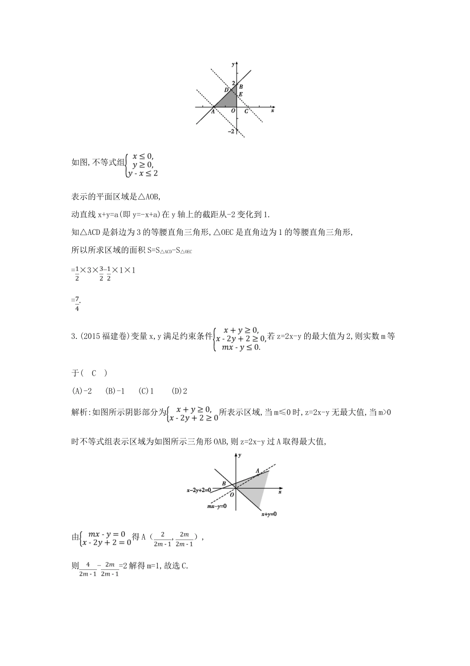 高考数学一轮复习 必考部分 第六篇 不等式 第4节 简单线性规划应用能力提升 文 北师大版-北师大版高三全册数学试题_第2页