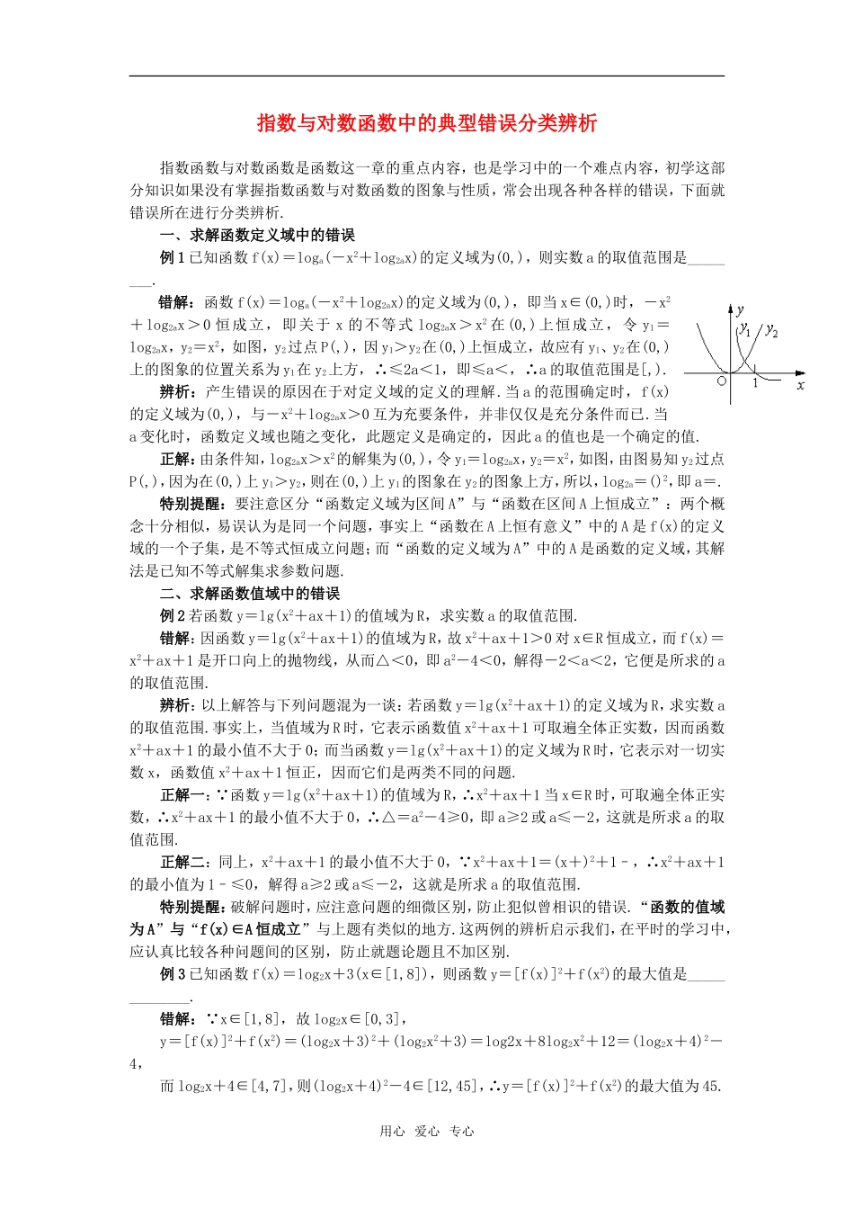 高考数学复习点拨 指数与对数函数中的典型错误分类辨析_第1页