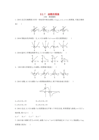三年高考两年模拟（浙江版）高考数学一轮复习 第二章 函数 2.7 函数的图象知能训练-浙江版高三全册数学试题