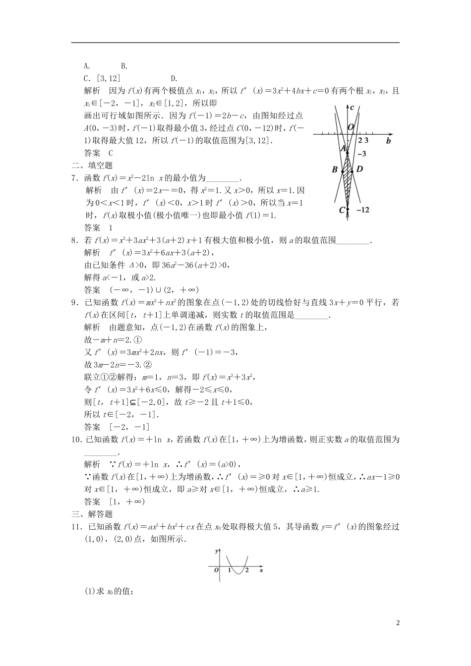 高考数学一轮复习 第三章 导数及其应用 第3讲 导数的应用(二) 理-人教版高三全册数学试题_第2页