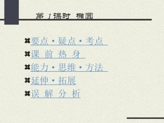 高中数学基础复习 第八章 圆锥曲线方程 第1课时  椭圆