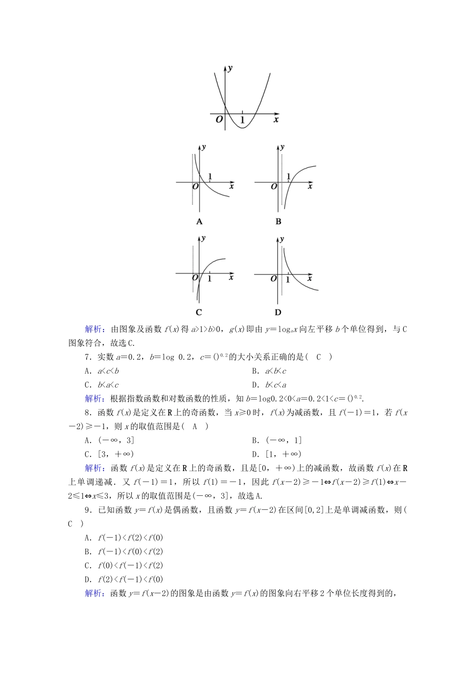 高中数学 模块综合测试 新人教A版必修1-新人教A版高一必修1数学试题_第2页