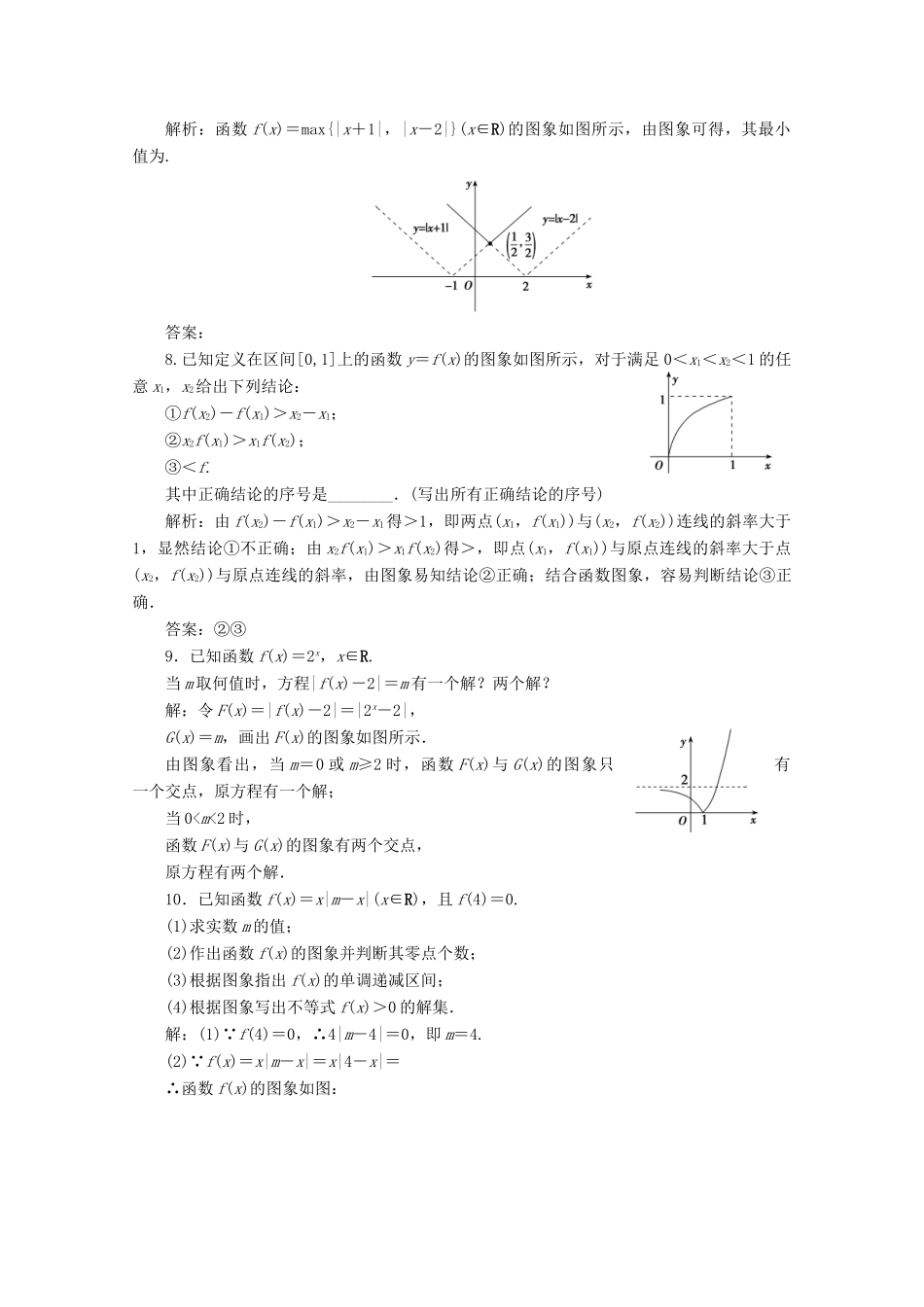 优化探究高考数学一轮复习 第二章 第七节 函数的图象课时作业 理 新人教A版-新人教A版高三全册数学试题_第3页