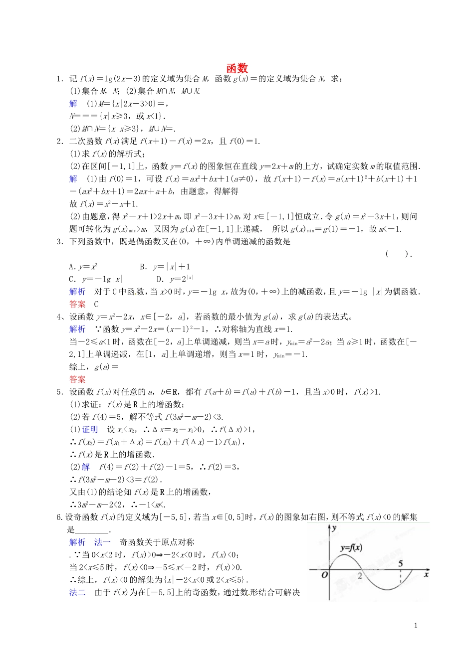 山东省济宁市高三数学一轮复习 专项训练 函数（含解析）-人教版高三全册数学试题_第1页