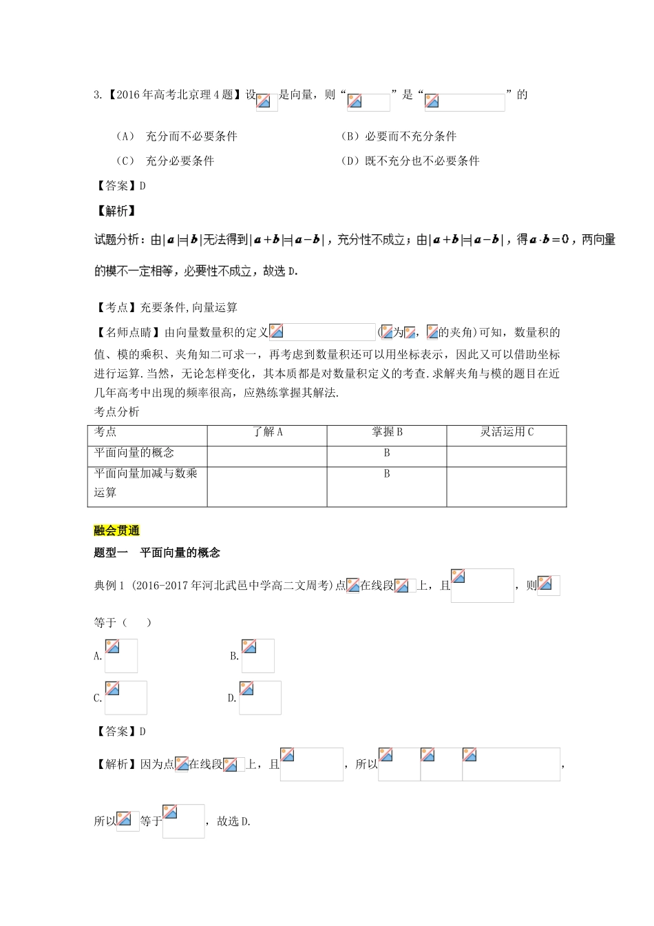 高考数学一轮总复习 专题5.1 平面向量的概念及线性运算练习（含解析）理-人教版高三全册数学试题_第2页