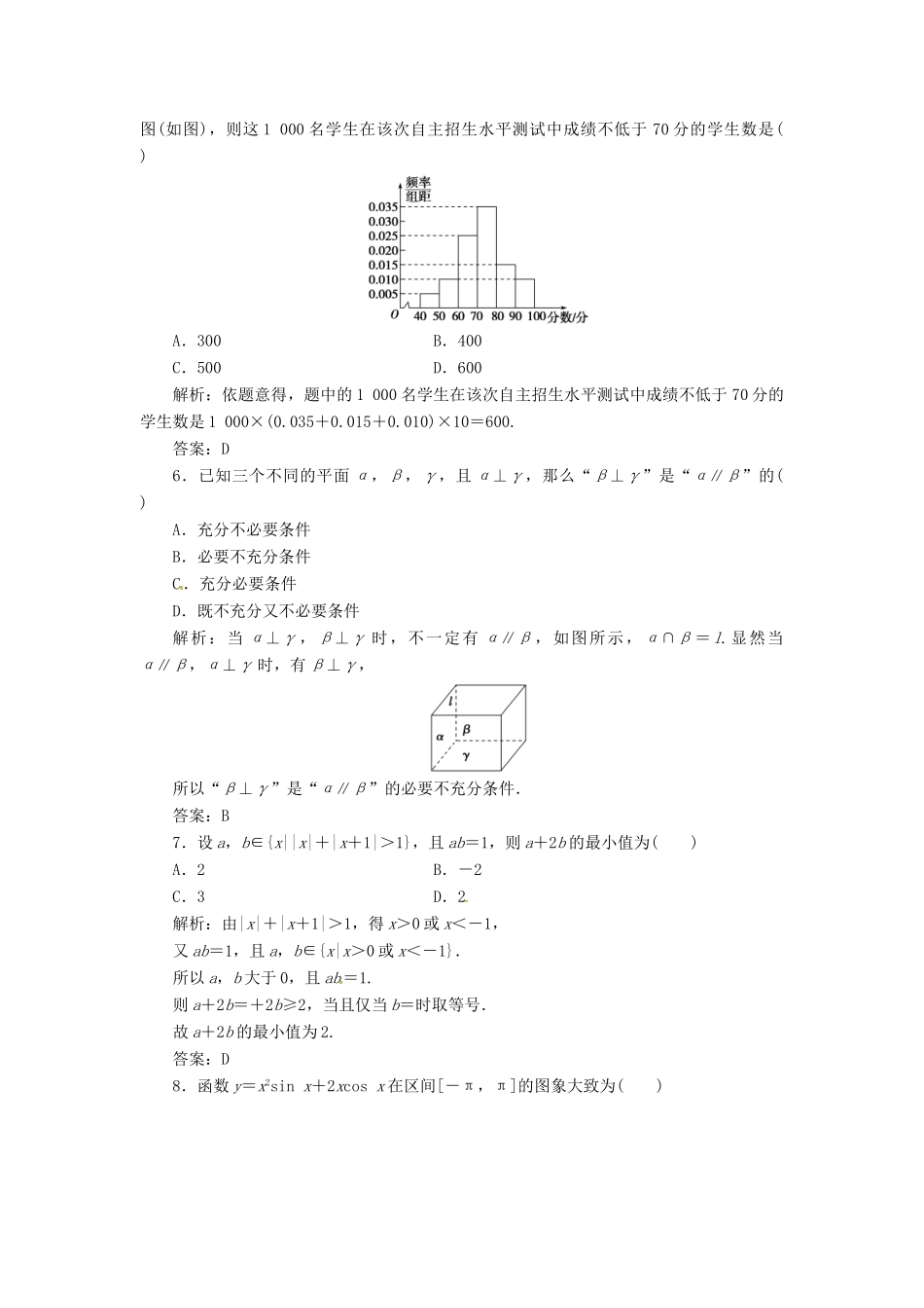 高考数学二轮复习 第三部分 专题二 限时训练（四）文-人教版高三全册数学试题_第2页