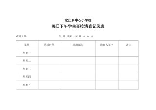 放学清场记录