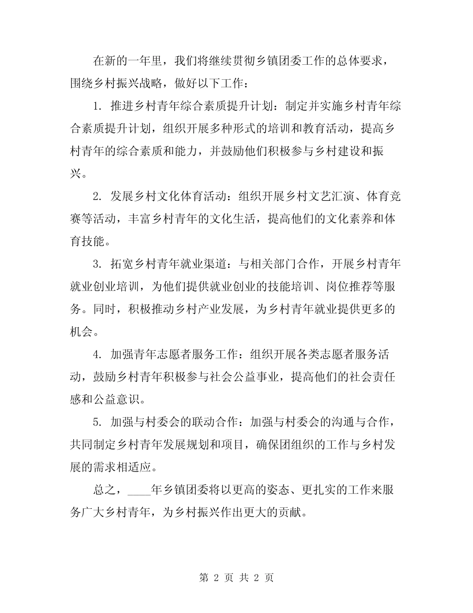 2024年乡镇团委工作总结及计划_第2页