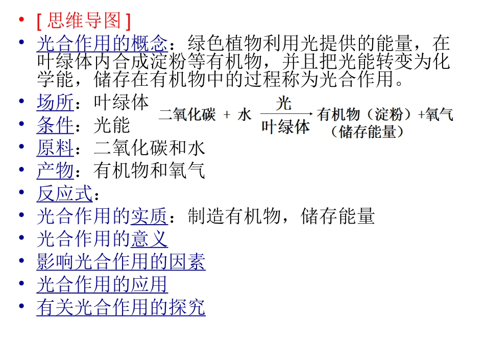 第七章绿色植物的光合作用九年级复习课件人教版_第2页