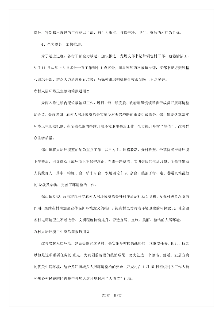 2024年农村人居环境卫生整治简报 _第2页