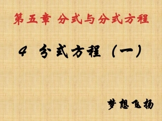 541分式方程(一)