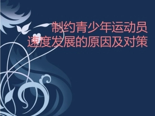 青少年速度训练